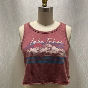Lake Tahoe Graphic Crop Top - Dusty Rose